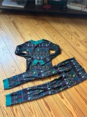 Harry Potter Kids Teal-Trim Multicolor Pattern Pajama Set